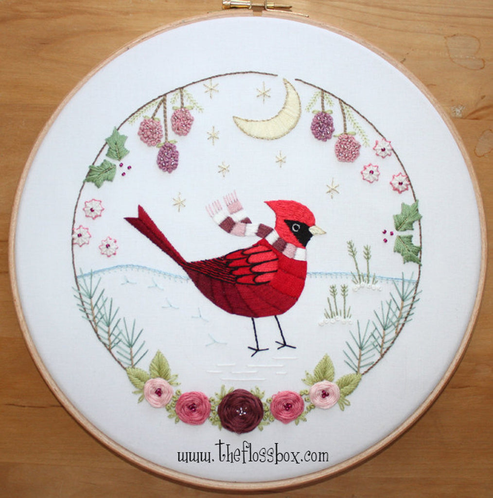 Christmas Cardinal Embroidery Kit